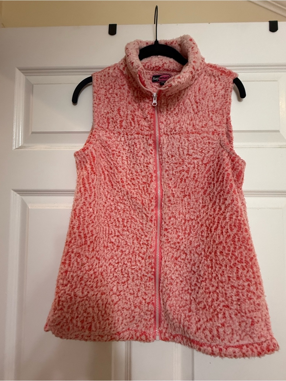Say What? Kids Pink Sherpa Zip Vest